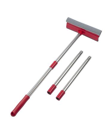 Window Squeegee, 2-in-1 Window Cleaner with 55" Extension Poles, Window Washing Kit, Glass Door Cleaner, Multi-Use Car Windshield Cleaning Tool with Long Handle for High Outdoor Indoor Windows - Buy Online on GoSupps.com