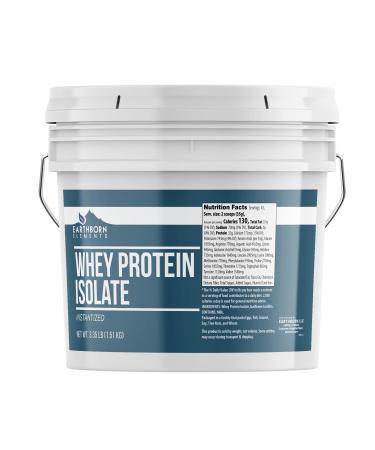 Earthborn Elements Whey Protein Isolate 1 Gallon Bucket Protein Powder Unflavored Workout Supplement (53.6 Ounce) Unflavored 3.35 Pound (Pack of 1)