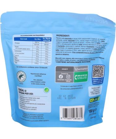  Italian Gourmet E.R. Lot of 6 Cereal hazelnut heart biscuits without added sugar without sugar with creamy hazelnut heart 180 g + Italian Gourmet pulp 400 g - Buy Online on GoSupps.com
