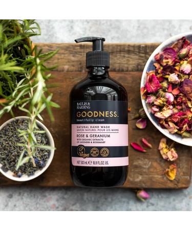 Baylis & Harding Goodness Rose & Geranium Toiletries Bundle: 3 x 500 ml Hand Wash & 3 x 500 ml Body Wash (6 bottles) - Vegan Friendly 500.00 ml (Pack of 6) Rose & Geranium Body Wash Bundle - Buy Online on GoSupps.com