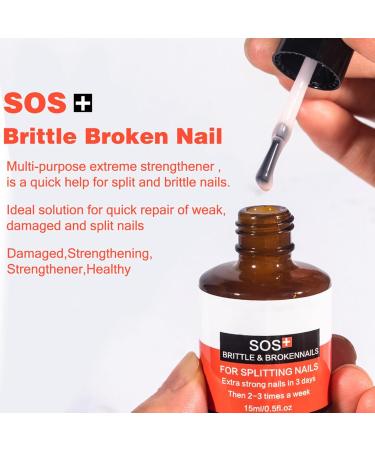 Broken & Brittle Nail Treatment - Multi-purpose Nail Strengthener - Strengthening Hardening Conditioner - Extreme Strength Nail Serum - Quick Help for Split Brittle and damaged Nails 15ML - Buy Online on GoSupps.com