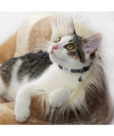 Tagme Reflective Cat Collar - 2-Pack Name & Address Shield Safety Lock & Bell for Cats & Puppies Adjustable 18-28 cm Black - Buy Online on GoSupps.com