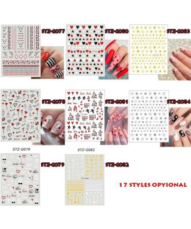 Manicure Cupid Cartoon Valentine Nail Art Stickers Love Heart 3D Decals Letters(STZ-G073) - Buy Online on GoSupps.com