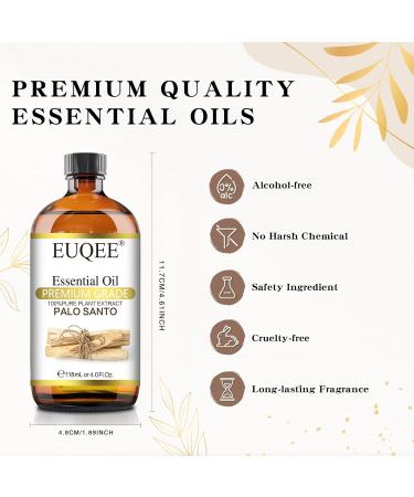 EUQEE Palo Santo Essential Oil 118ml - Pure Natural Aromatherapy Oil for Diffusers, Home Humidifier, and Relaxation - Buy Online on GoSupps.com
