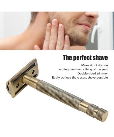 Buy Men's Facial Razors - Interchangeable Blade Double Edge Safety Trimmer Reusable Alloy with Non-Slip Grip - Buy Online on GoSupps.com