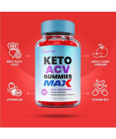 Optimal Keto ACV Gummies - Advanced Weight Loss Formula | Maximum Strength Vegan, 750mg, 60 Gummies - Buy Online on GoSupps.com
