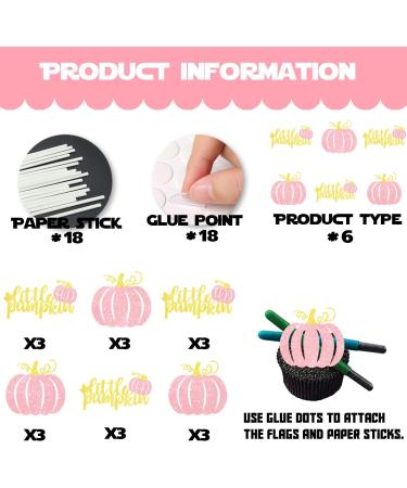 18pcs Glitter Little Pumpkin Dessert Cupcake Topper Thanksgiving Gratitude Theme Decor for Boys Girls Men Women Happy Birthday Autumn Harvest Party Decoration Supplies - Buy Online on GoSupps.com