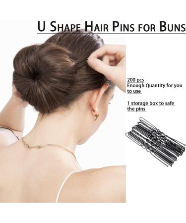 200PCS Black Hair Pins for Buns - Bobby Pins for Long & Thick Hair - Hair Accessories for Women - Bun Maker for Wedding Bride - Hairdressing Clips with Storage Box - Buy Online on GoSupps.com