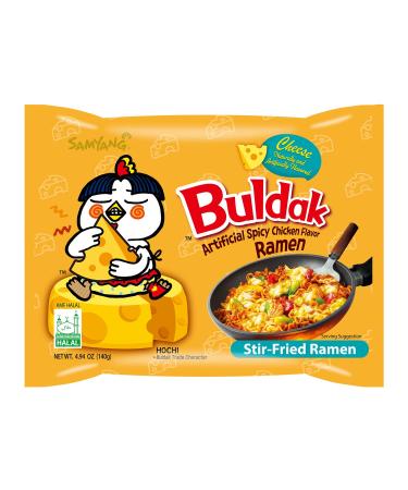 Samyang Ramen Korean Noodles 4.93oz Pack of 5 - Hot Mild Stir Fries Soups Buldak Cheese Flavor - Buy Online on GoSupps.com