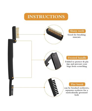 2 Pieces Folding Eyelash Comb Curlers & Brow Brush Set - Makeup Tool for Lash & Brow Grooming - Buy Online on GoSupps.com