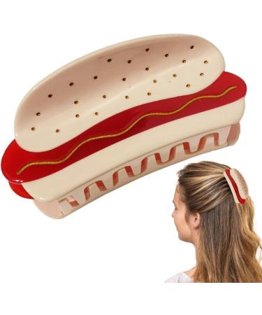 Food Hair Clips - Hamburger Small Hair Clip | Hot Dog Claw Clips Bread Hair Claw Clips for Women Girls Hair Clip for Styling Littryee Red - Buy Online on GoSupps.com