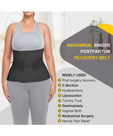QEESMEI Postpartum Belly Band Abdominal Binder C-Section Recovery Wrap Girdle - Black (S/M) - Buy Online on GoSupps.com