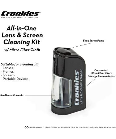 Croakies All-in-one Cleaning Kit | Lens Care Travel Kit with Pump and Microfiber Cloth | All Natural Cleaner for Eyewear and Lenses - Buy Online on GoSupps.com