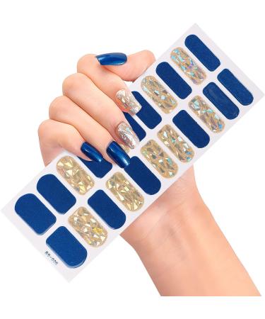 4 Sheets Nail Stickers Nail Wraps Self Adhesive Full Nail Wraps Red Pink Gold Navy Blue Laser Shiny Nail Polish Stickers for Women Nail Art - Buy Online on GoSupps.com