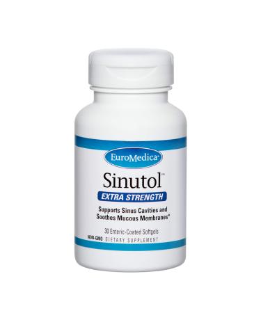 Euromedica Sinutol Extra Strength - 30 Enteric-Coated Softgels - Eucalyptus Myrtle Lemon - Supports Sinus Cavities & Bronchial Health Soothes Mucus Membranes - Extra Strength Formula - 30 Servings