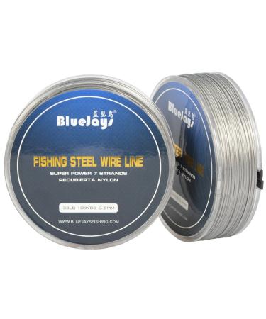 100M 33LB Fishing Steel Wire Fishing Lines max Power 7 Strands Super Soft Wire Lines Cover with Plastic Waterproof Diameter 0.6mm