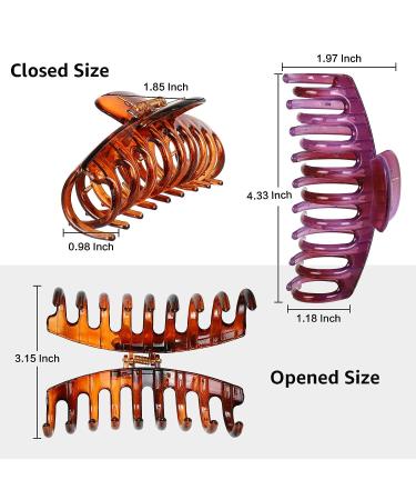 Fitiefun Big Hair Claw Clips 4 Inch - Nonslip Large Hair Claw Clip for Women and Girls - 6 Color Strong Hold Hair Clips - Perfect for Thick and Thin Hair - Buy Online on GoSupps.com