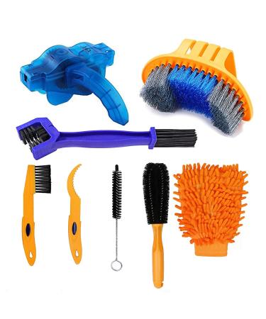 8PCS Bike/Bicycle Cleaning Tool Kit- Bike Cleaning Brush,Bike Chain Cleaner,Mountain Bike Maintenance Tool,Suitable for Mountain, Road, City, Hybrid,BMX Bike,Folding Bike