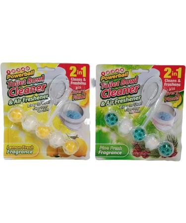 Set Of 2 Powerball Toilet Bowl Cleaner Clip On Rim Blocks Fresh Lemon & Fresh Pine Freshener - Buy Online on GoSupps.com