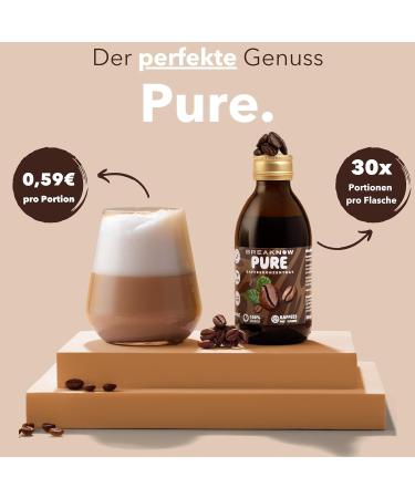 Breaknow Coffee Concentrate | Sugar-Free 100% Arabica Syrup | 30x Portions for Ice Coffee | Quick 10-Second Cold Brew | 200 ml Pure Coffee for Home & On-the-Go - Buy Online on GoSupps.com