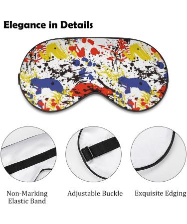 Colorful Ink Splashes Sleep Mask for Women | Adjustable Eye Shades with Elastic Strap | Perfect for Travel & Relaxation - Buy Online on GoSupps.com