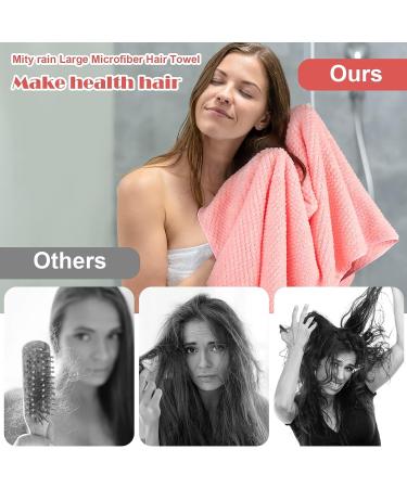 Large Microfiber Hair Towel for Women - Ultra-Soft & Highly Absorbent Hair Wrap for Fast Drying - Ideal for Curly, Long & Thick Hair - Elastic Strap Included - Buy Online on GoSupps.com