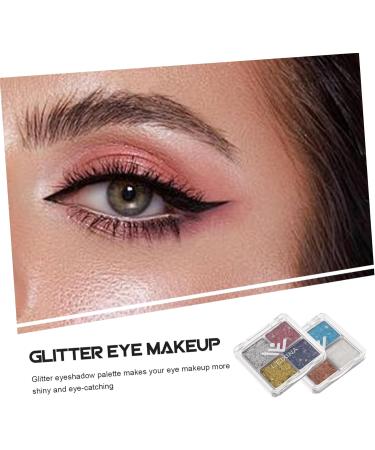 Gogogmee 2pcs Glitter Eye Makeup Sparkle Eyeshadow Eye Shadow Makeup Eyeshadow Palette Makeup Eyeshadow Plate - Buy Online on GoSupps.com