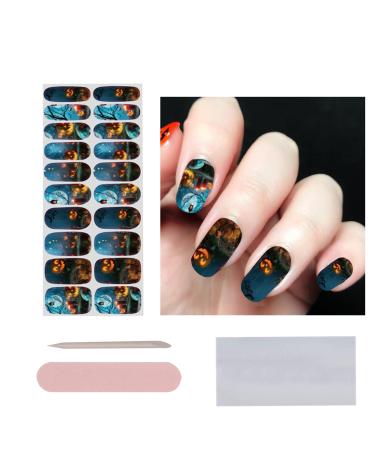 20 Stickers Halloween Nail Wraps Adhesive Nail Art Stickers Full Wraps Self-Adhesive Gel Sticker for Women Girl Halloween Party Nail Decor HOINCO Stickers-2