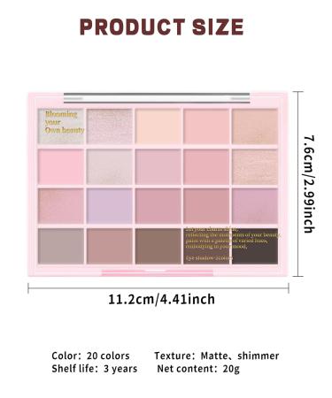 20 Colors Pink Eyeshadow Palette - Ultra-Fine High Pigment Long Lasting & Travel Size Makeup - Buy Online on GoSupps.com