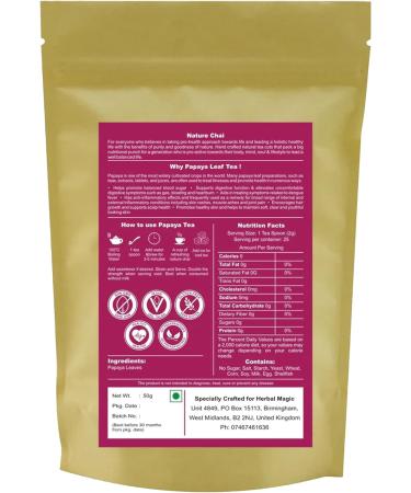 Herbal Magic's Pure & Natural Papaya Leaves Infusion subtle bitter flavour - Freshly Harvested - Caffeine Free Natural Detox - whole leaves- No Fillers & Preservatives - 50g (Pack -2) - Buy Online on GoSupps.com