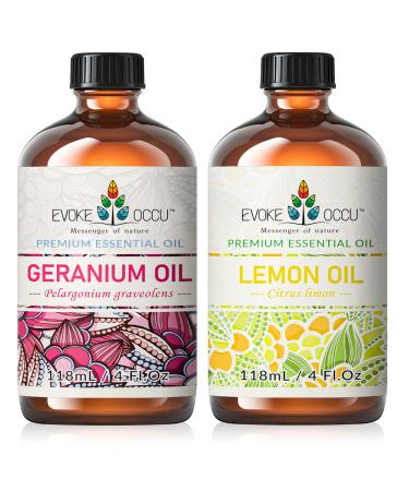 EVOKE OCCU Geranium Essential Oil and Lemon Essential Oil - 4 Fl Oz