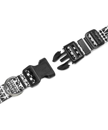 Mercano Adjustable Dog Collar - Soft Nylon Comfort & Robust Design for Small to Medium Dogs - Black & White Pattern - Buy Online on GoSupps.com