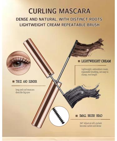 LYSdefeu Slim Brush Mascara for Adult Elderly Women Set of 60 2 Pieces Black Brown Volume and Length Waterproof and Sweatproof Elongated Hypoallergenic for Sensitive Eyes Black+brown - Buy Online on GoSupps.com