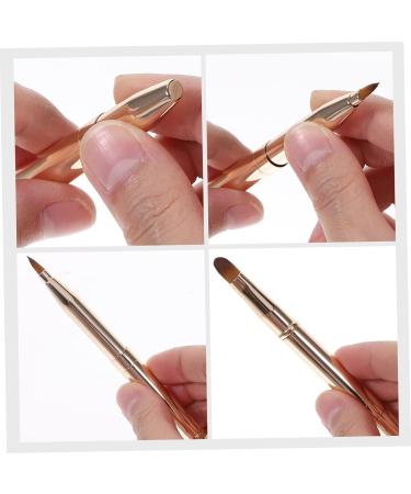 minkissy Double Ended Lipstick Brush Lip Makeup Beauty Tool Portable Lip Brush Travel Size Lipstick Brush Cosmetology Kit Cosmetics Brush Miss Lip Balm Artificial Fiber Double Head 12x1x1cm Golden - Buy Online on GoSupps.com