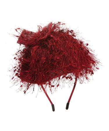 axy HRHU1 Fascinator Headband Hat with Bow Bridal Headpiece Beautiful Headband Women's Headband Hair Accessories (Red)