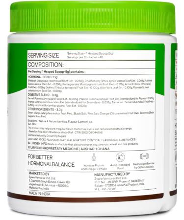 OZIVA Plant Based HerBalance for PCOS | PCOS Supplement for Women for Hormonal Balance & Better Menstrual Cycle | PCOS Drink with Inositol Shatavari Chasteberry Ashoka Certified Clean & Vegan 250g - Buy Online on GoSupps.com