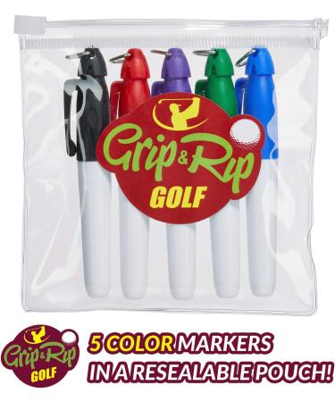 Triple Track Golf Ball Marker Set with 5 Colored Markers and Pouch - Improve Alignment and Accuracy on the Course - Golf Training Aid and Accessories - Buy Online on GoSupps.com