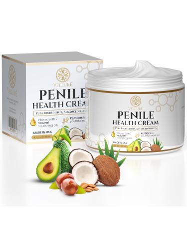 Vellur Premium Penile Health Cream for Men Peptide-Enhanced Intimate Moisturizer Supports Skin Health Hydration & Conditioning Fast-Absorbing Non-Greasy with Natural Nourishing Oils 4oz Jar