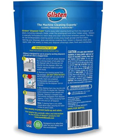Glisten Disposer Care Foaming Garbage Disposer Cleaner 40-Pack - Lemon Scented - Buy Online on GoSupps.com