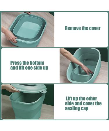 BNOSDM 30 lb Collapsible Pet Food Storage Container - Airtight Plastic Bin with Lid, Scoop & Wheel for Dogs, Cats, Rabbits, Birds - Green - Buy Online on GoSupps.com