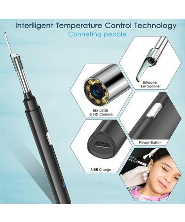 QDCFY OTOSKOK Wireless Endoscopic Camera - Ear Wax Removal Tool with LED for iPhone iPad & Android - Black - Buy Online on GoSupps.com
