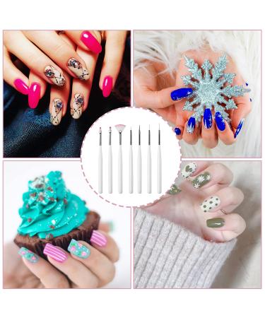 Buy Yhzmy 7-Piece Nail Brush Set - Professional Nail Art Liner Pens & Gel Accessories for Salon Quality Designs - White - Buy Online on GoSupps.com