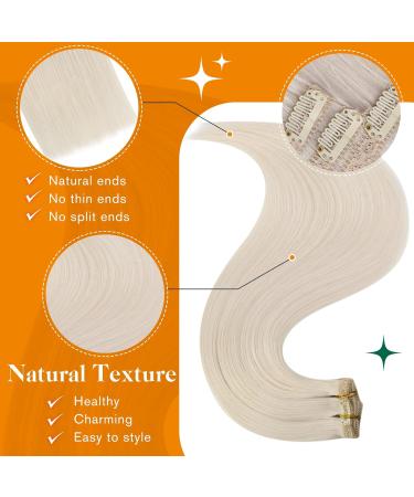 Easyouth 14 Inch Blonde Clip-In Hair Extensions - Real Remy Hair 5pcs 70g #1000 - Smooth & Natural Volume - Buy Online on GoSupps.com