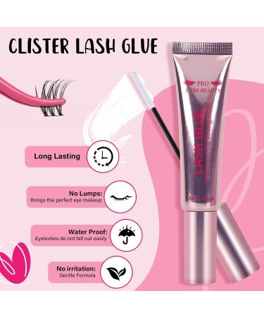 PRO Individual Lash Glue - Waterproof Clear Lash Adhesive for DIY Lash Extensions - 48 Hours Long Lasting - 10ml - Buy Online on GoSupps.com