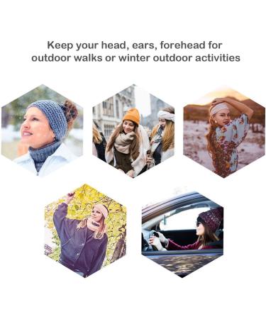 Winter Knitted Headband - Beige Fleece Lined Ear Warmer for Women | Chunky Crochet Braided Hair Band Wraps | Turban Sports Yoga Hairband | Elastic Wide Headbands for Women UK - Buy Online on GoSupps.com