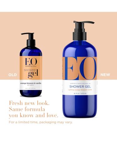 EO Shower Gel Body Wash 16oz (Pack of 2) - Orange Blossom & Vanilla | Organic Plant-Based Skin Conditioning Cleanser - Buy Online on GoSupps.com
