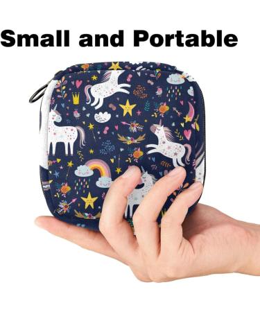 Menstruation Pad Bag with Zipper | Cartoon Stars & Rainbow Design | Women's & Girls' Tampon Storage Solution - Buy Online on GoSupps.com