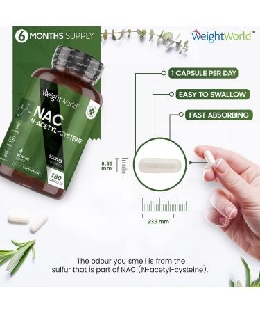 NAC Supplement - 180 Vegan Capsules (6 Months Supply) | N Acetyl Cysteine 600mg | Glutathione Support | Highly Bioavailable & Stable Form | Amino Acid Supplement - Buy Online on GoSupps.com