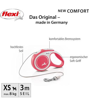 Buy Flexi Rope Roll Leash for Dogs - Extendable Soft Handle Red XS (Max 8 kg 3 m) - International Shipping Available! - Buy Online on GoSupps.com