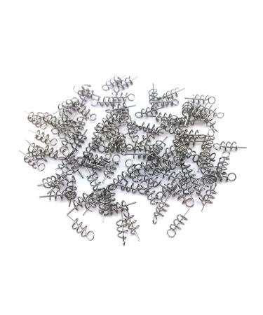 HONBAY 100pcs Spring Twist Lock Fishing Hook Centering Pin for Soft Lure Bait Worm Crank